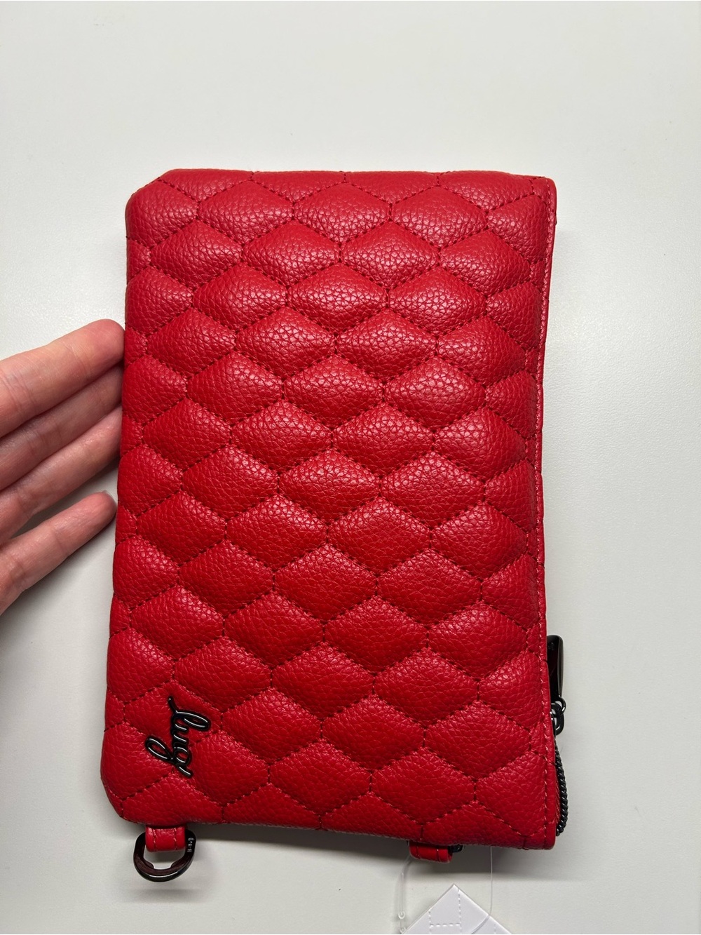 Lug Peekaboo VL Crossbody Red Quilted Zip Phone Wallet NWT